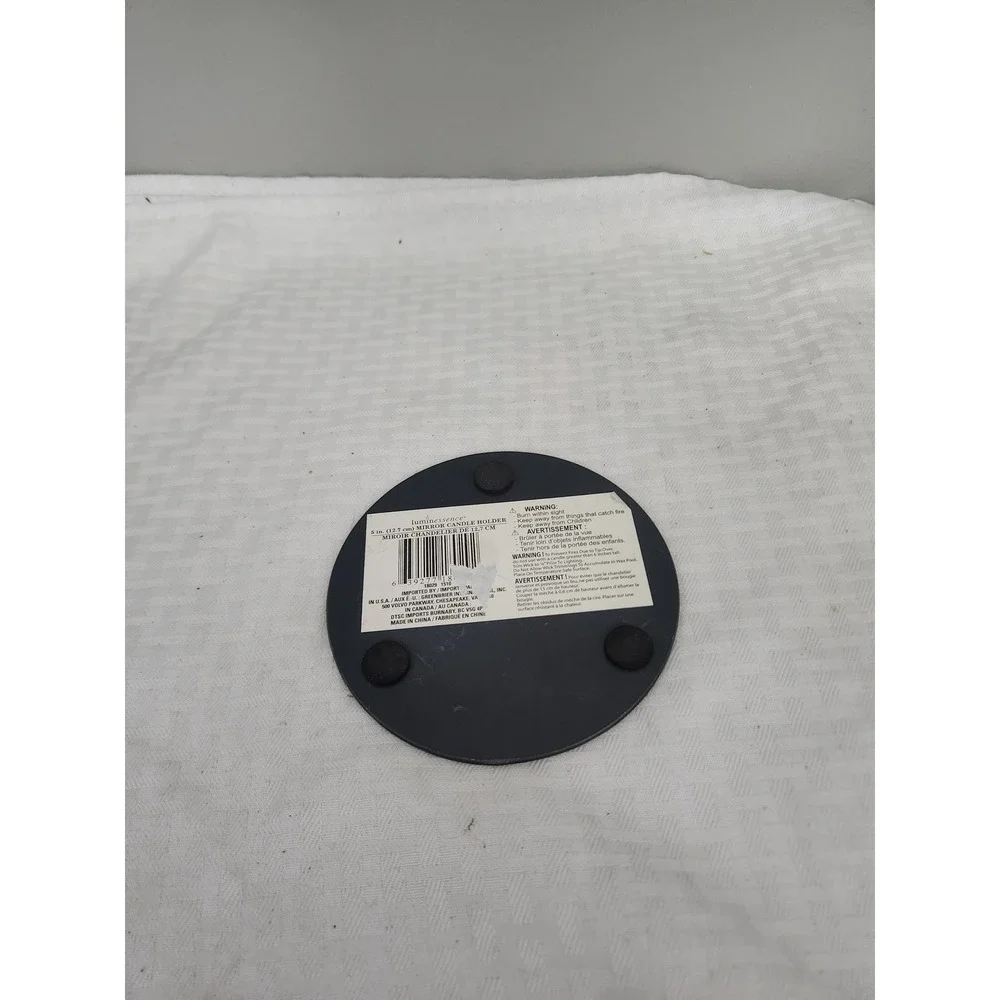 Luminessence Mirror Candle Holder I Am Inspirational Script 5 Inch Round Plate